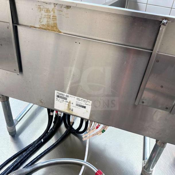 Advance Tabco SLI-12-36-7 ice bin, stainless steel, underbar, 7 circuit cold plate, excellent condition, labeled, operational.