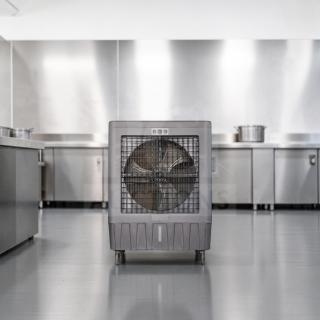 Hessaire MC92V Mobile Evaporative Cooler in superior condition, 11,000 CFM, fully tested and operational, industrial portable air cooler.
