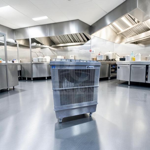 Hessaire MC92V Mobile Evaporative Cooler, 11,000 CFM, industrial-grade, superior condition, tested and operational.