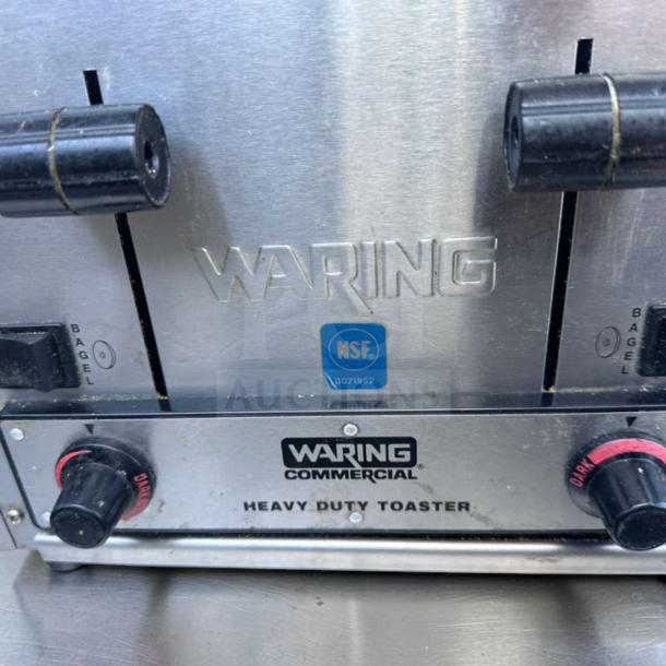 Waring WCT850 4-slice heavy duty toaster, dual control for bread & bagels, NSF certified, elite condition, fully operational.