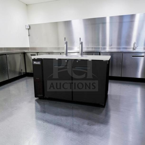 Migali C-DD60-2-HC kegerator, 60" direct draw beer dispenser, 2 doors, outstanding condition, commercial grade.