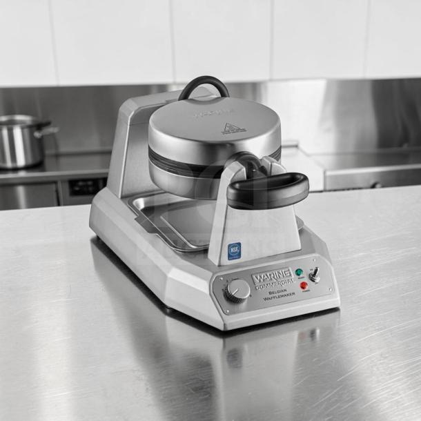 Waring WW180X Commercial Belgian Waffle Maker, single grid, 120V, heavy duty, prime condition, fully tested, NSF certified.