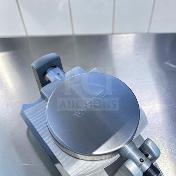 Waring WW180X Belgian Waffle Maker, single grid, prime condition, 120V, heavy-duty, fully tested, embossed logo.