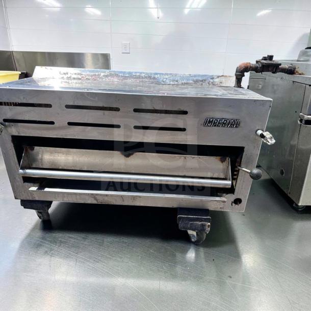 Imperial IRSB-36NG salamander broiler, 36" infrared, natural gas, stainless steel, heavy-duty, fully tested, excellent condition.