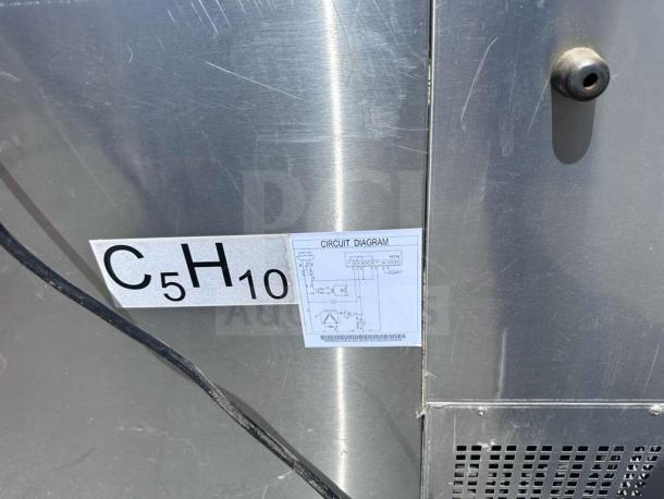 Atosa MBB69GGR 68" back bar refrigerator, stainless steel, double glass doors, circuit diagram label, fully tested, excellent condition.