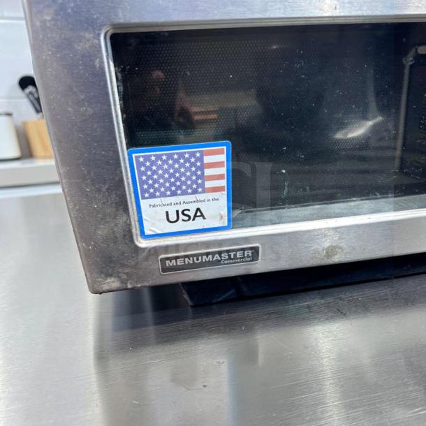 Amana MDC182 Menumaster Commercial Microwave Oven, 1800W, USA-made, stainless steel, exceptional condition, tested, operational.