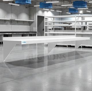 Brand new KoolMore 12" x 72" stainless steel wall shelf, model WMSH-1272, with minor scratches. Wall-mounted design.