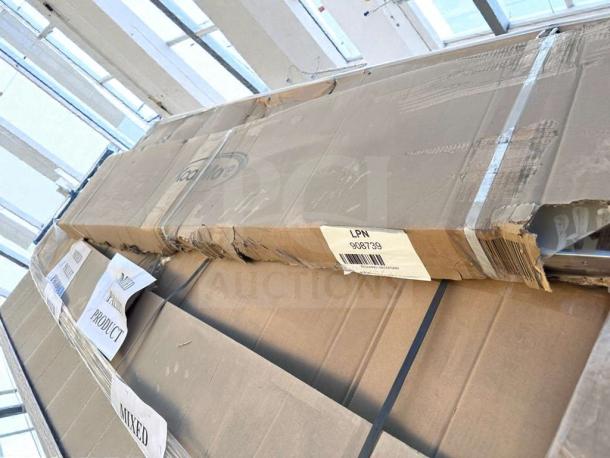 Brand new KoolMore 12" x 72" stainless steel wall shelf, model WMSH-1272, in packaging, scratch & dent condition.