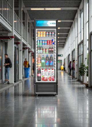 Brand New KoolMore MDR-9CP Electric Merchandiser Refrigerator, 9 Cu. Ft., visible drinks, minor cosmetic flaws.