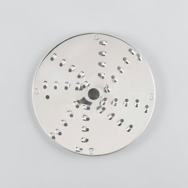 Brand new Robot Coupe 28163 RG5 grating disc, commercial food processor attachment, stainless steel, with central hole.