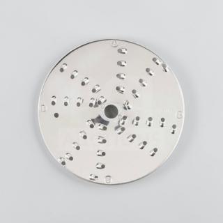 Brand new Robot Coupe 28163 RG5 grating disc, commercial food processor attachment, stainless steel, with central hole.