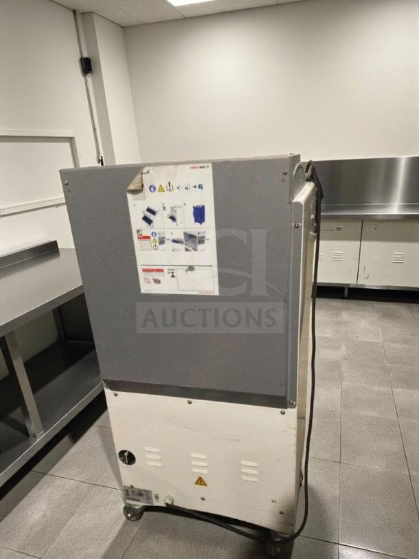 JAC KG-12FS commercial bread slicer, 115V, single phase, refinished condition, fully tested and operational, visible instructional label.