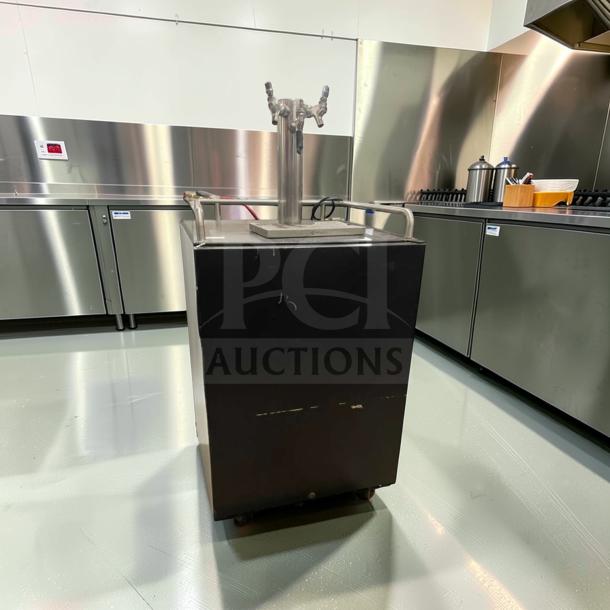 Kegco 3.4 CF Stainless Steel Kegerator, model BEV-M-KGR-01860, fully tested, premium condition, 32°F–50°F.