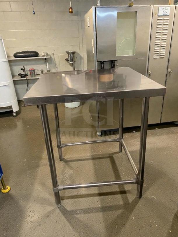 Stainless steel commercial prep table, superb condition, heavy-duty model SST-S-PREP-0064, fully inspected, polished finish.