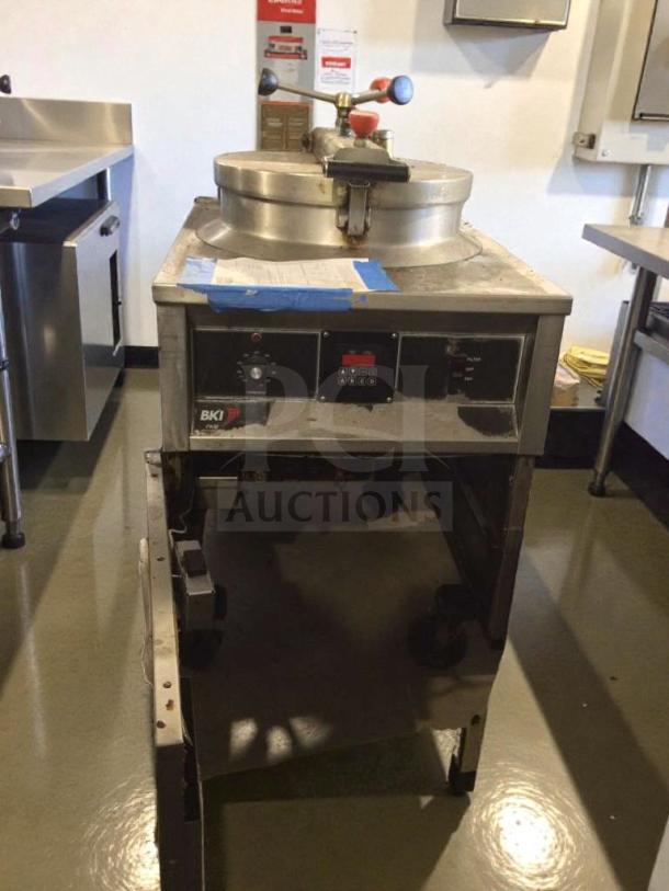 BKI Commercial Pressure Fryer, stainless steel, floor model, premium condition, fully tested, model BKI-L-PFR-0278.