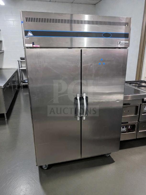 Everest ESR2 commercial reach-in refrigerator, stainless steel, high-grade condition, 115V, NSF & ETL listed.