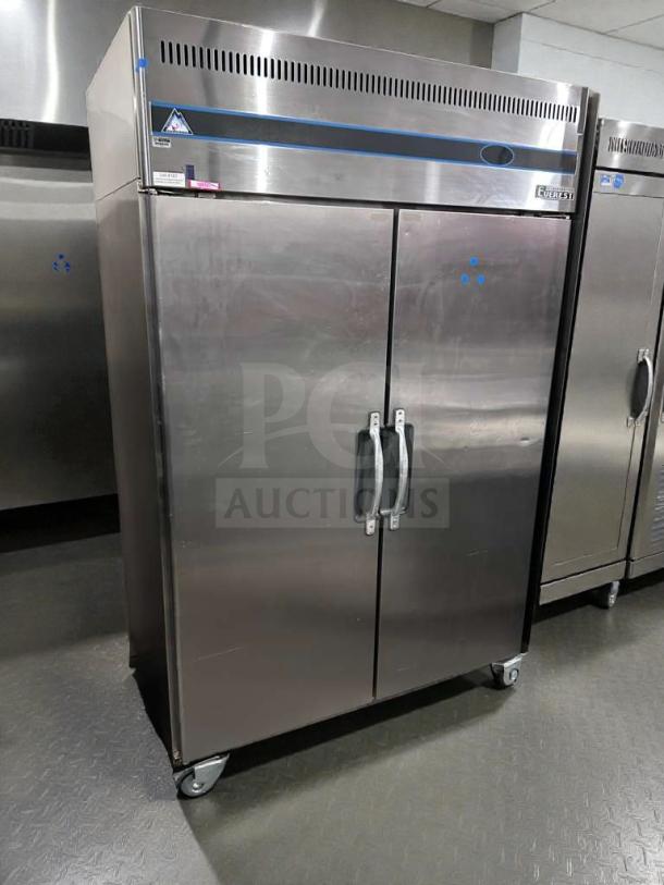 Everest ESR2 commercial reach-in refrigerator, stainless steel, high-grade condition, NSF & ETL listed, 115V, fully operational.