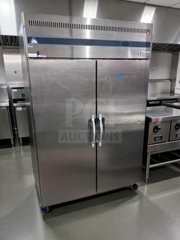 Everest ESR2 Commercial Reach-In Refrigerator, stainless steel, high-grade condition, NSF & ETL listed, 115V.