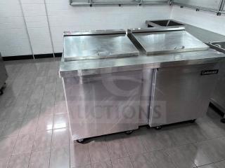Continental stainless steel refrigerated prep table, excellent condition, NSF & UL listed, fully tested, model CON-L-PREP-0388.