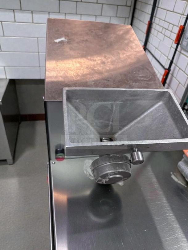 Pristine Olde Tyme PN2 Commercial Nut Butter Grinder, UL Listed, fully tested, operational, stainless steel finish.