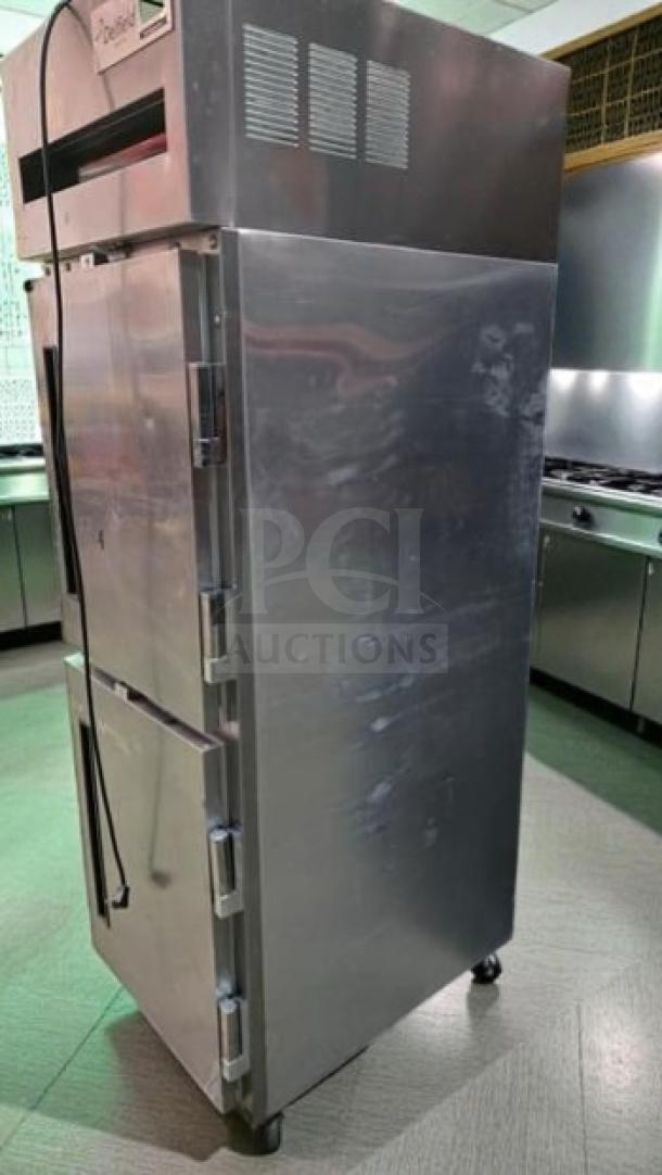 Delfield 2-Section Reach-In Commercial Refrigerator, stainless steel, excellent condition, UL listed, 115V, fully tested.