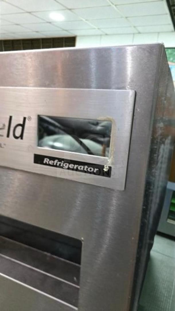 Delfield 2-Section Reach-In Refrigerator, stainless steel, excellent condition, UL listed, fully tested, 115V.