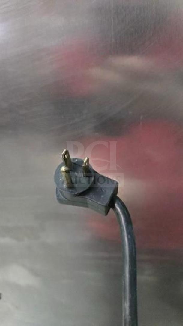 Delfield 2-Section Reach-In Refrigerator power plug, stainless steel finish, in excellent condition, UL listed, tested and operational.