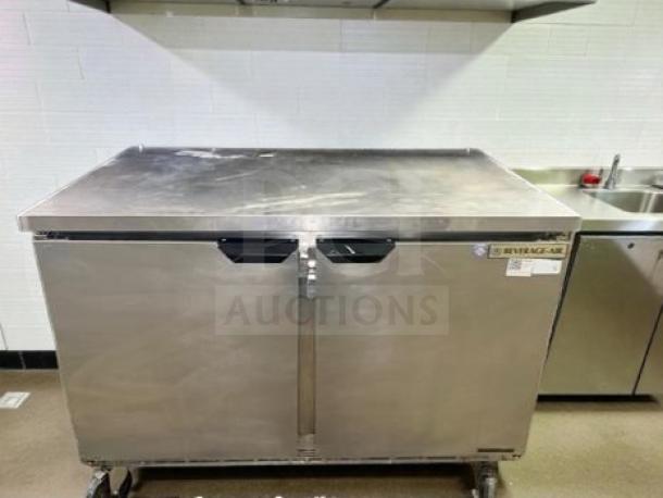 Beverage-Air WTR48A 48" commercial worktop refrigerator, outstanding condition, 115V, UL listed, fully tested, dual doors.