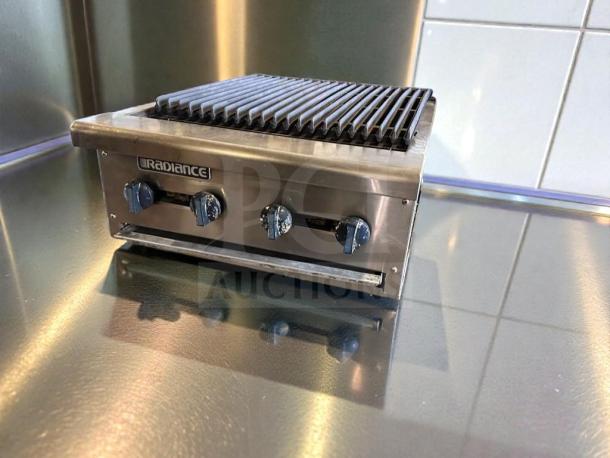 Commercial Kitchen Equipment 4-Burner Gas Charbroiler in stainless steel, fully tested, outstanding condition, model CHAR-M-GAS-0543.