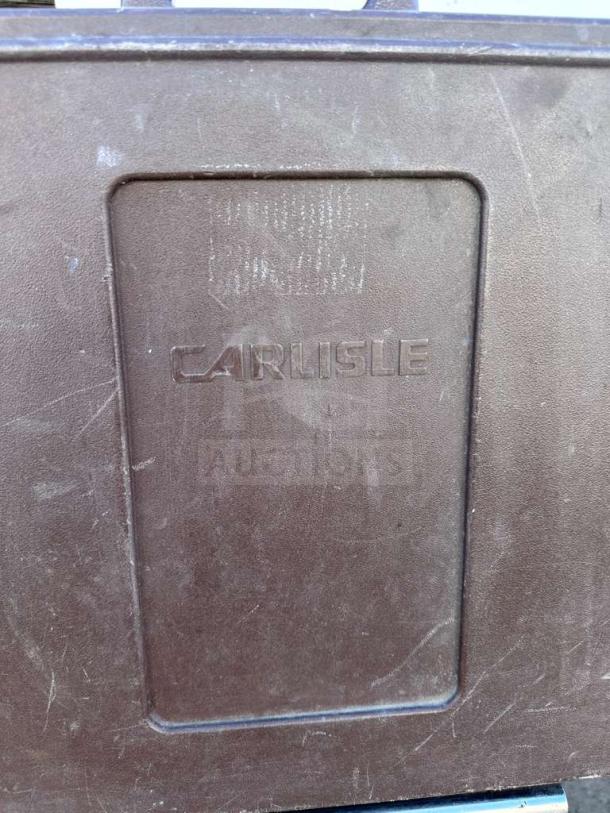 Carlisle Commercial Insulated Food Carrier, brown, impeccable condition. Embossed with "Carlisle" logo. Fully tested.