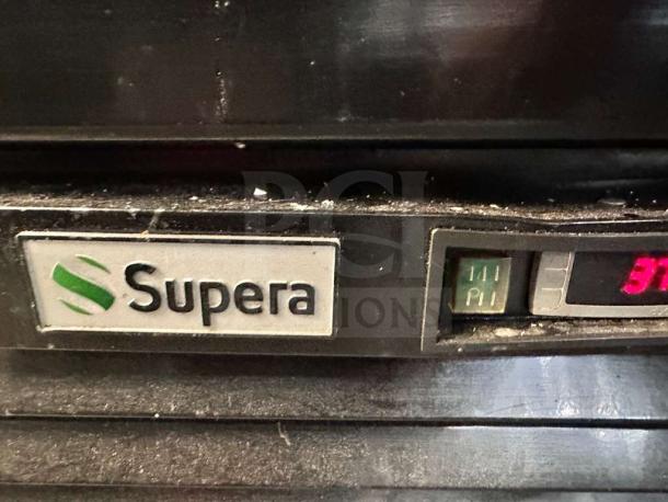 Supera G1M-16-B-1 merchandiser refrigerator control panel with logo and digital display in superior condition.