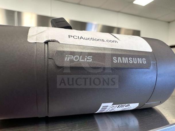 Samsung iPOLIS SNO-6084RN HD network bullet security camera, superior condition, PoE/12V/24V, fully tested, visible label.