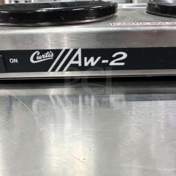 Curtis AW-2-10 Two Burner Coffee Warmer, stainless steel, fully tested, remarkable condition, 120V, model label visible.