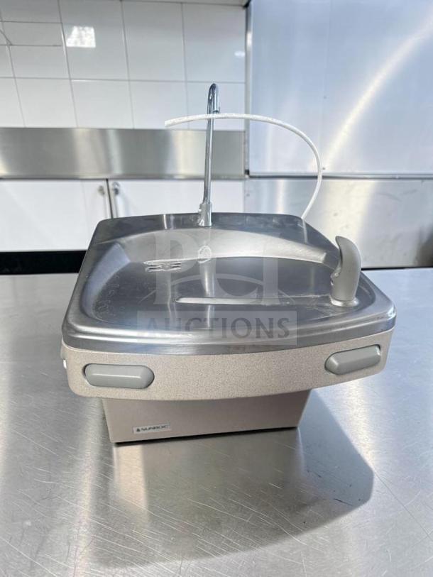 Sunroc ADA8ACB refrigerated drinking fountain, top-tier condition, ADA compliant, stainless steel finish, fully operational.