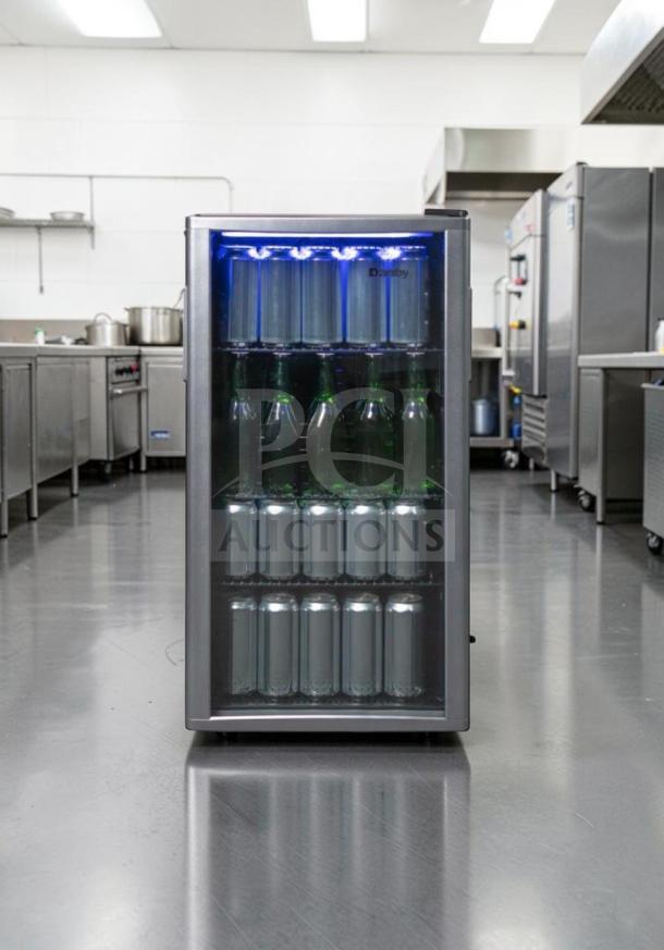 Danby DBC120BLS-3 3.5 Cu. Ft. beverage center, glass door, freestanding, outstanding condition, fully tested, 115V.