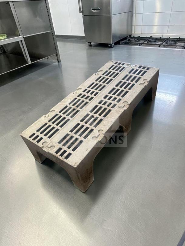 Cambro Dunnage Rack, 12"x48"x21", heavy-duty polypropylene, 3,000 lb capacity, superior condition, IBS series, inspected.