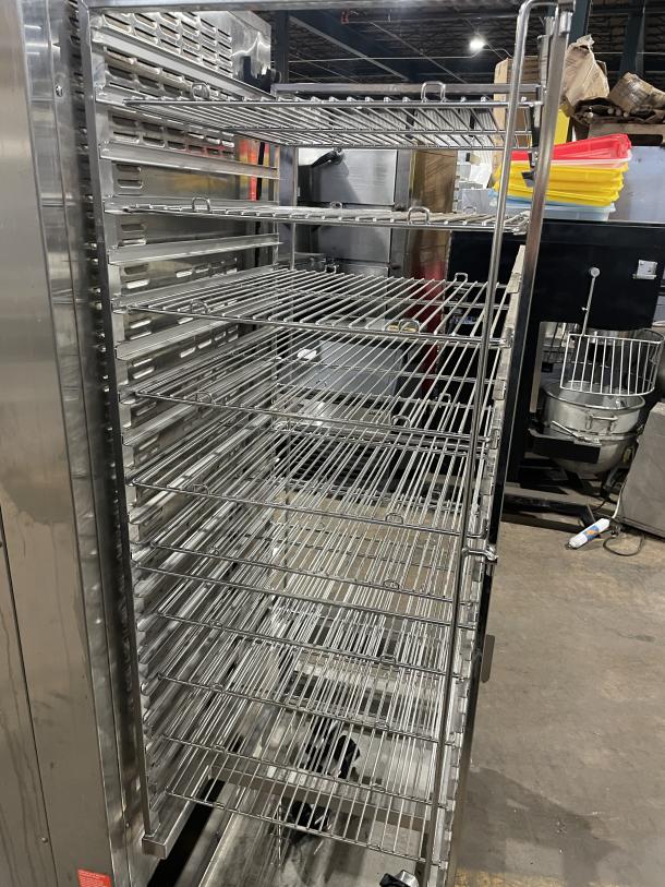 Alto-Shaam Combitherm 2020G full-height combi oven with roll-in rack, stainless steel, natural gas, excellent condition.