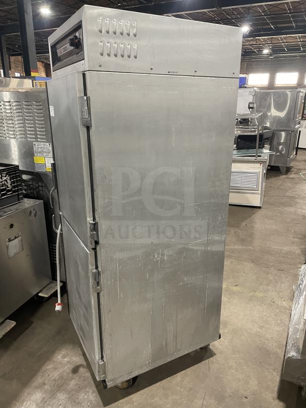 Metro C200N stainless steel half-door heated holding cabinet, electric, digital controls, on casters, excellent condition.