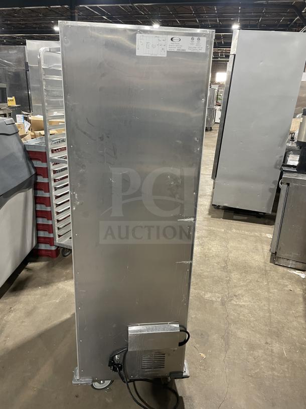 Bevles HPIC-6836 stainless steel heated proofing cabinet on casters, with glass door, 120V 60Hz, SN: 2306013600007.