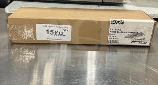 Carlisle Commercial 9.5" Black White Balsamic Vinaigrette Ladle, 12-pack in box, brand new, SKU and product details visible.