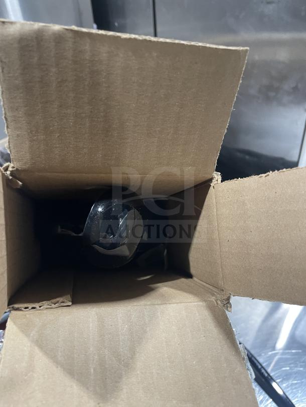 Brand new Carlisle 9.5" black and white balsamic vinaigrette style ladle in box. Ideal for commercial use.