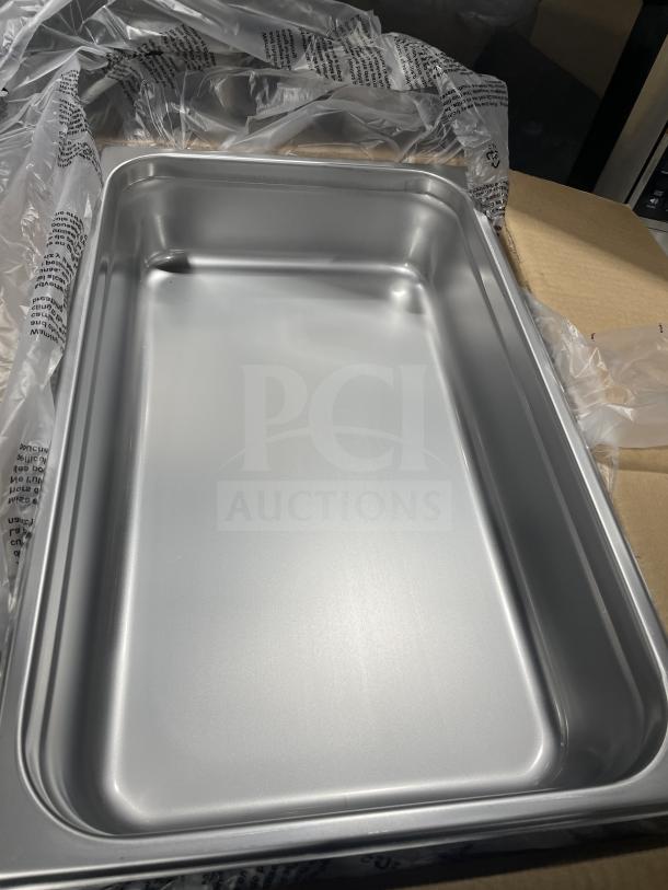Crestware SAF-T-STAK stainless steel anti-jam steamtable pan, full-size, 4" deep, brand new condition.