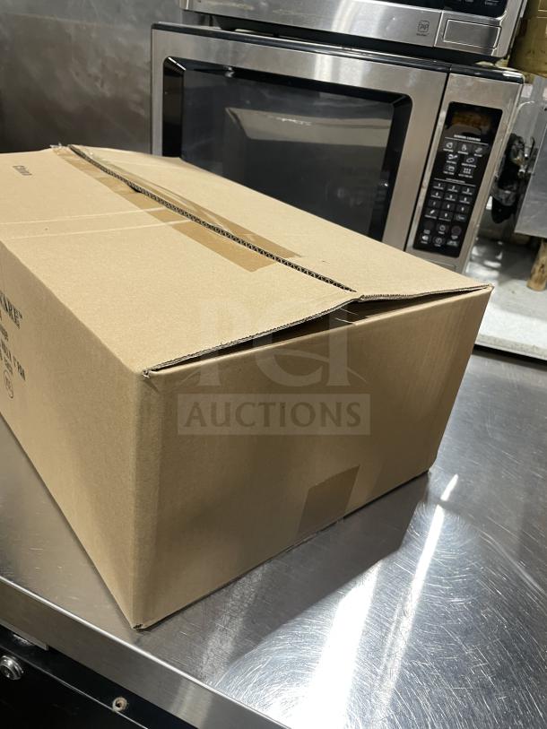 Brand new Crestware SAF-T-STAK full-size 4" deep anti-jam stainless steel steamtable pan in original box.