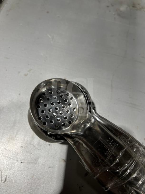 Vollrath Jacob's Pride stainless steel 1 oz spoodle, model 34118VJ, perforated, black grip handle, excellent condition.