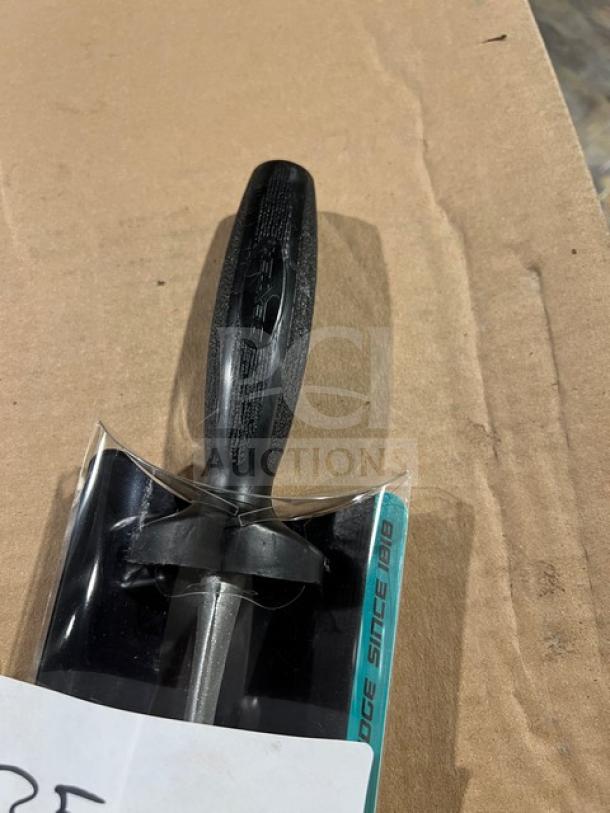 New Dexter Sani-Safe 10" stainless steel diamond sharpener, black handle, in original packaging, pristine condition.