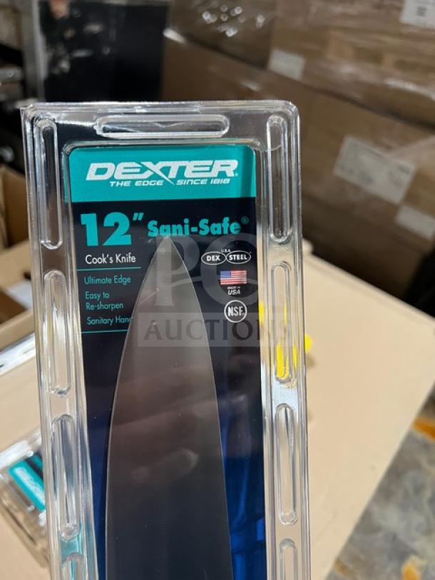 BRAND NEW Dexter Russell Sani-Safe 12" Cimeter Steak Knife, Model S151PCP, Stainless Steel, Yellow Grip, in packaging.