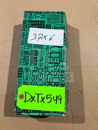 NEW Dexter Russell Sani-Safe Series stainless steel paring knife, model 26383, in box with black grip handle.