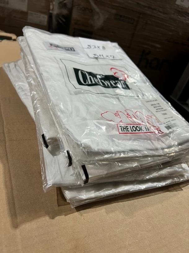 Chefwear Commercial Chef Coat, Model 1620-40, new, white textured style, packaged, size tags visible.