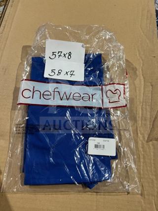 Chefwear blue one-size bar/chef apron, Model 1SZ, in original packaging with labels. New condition.