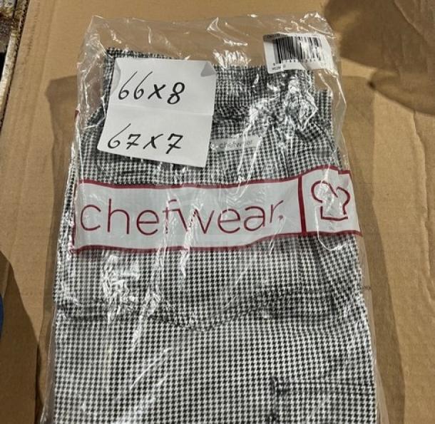 Brand new Chefwear cargo-style chef pants, model CW3200, in commercial size L, packaged with tags.